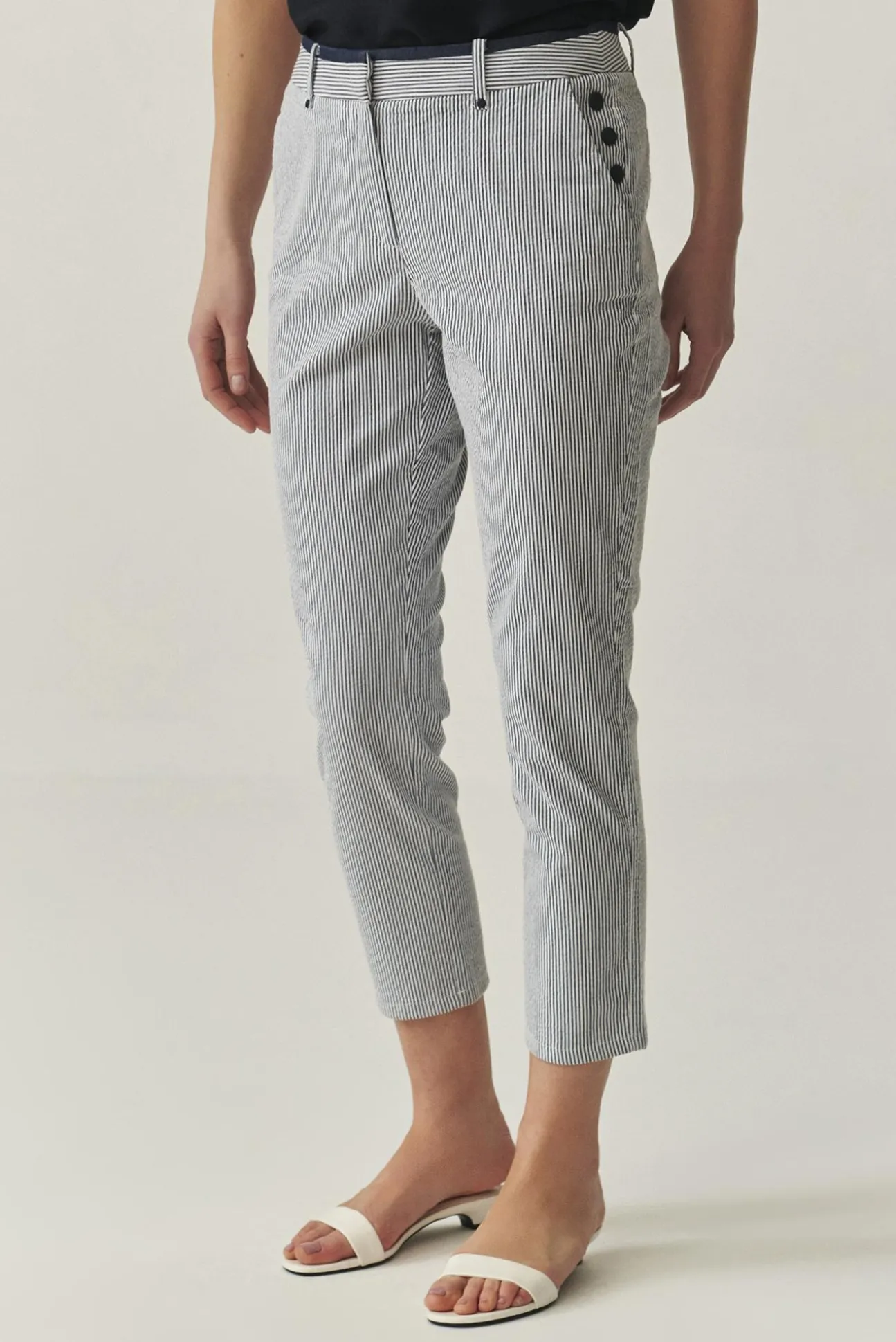 BAWEŁNIANE SPODNIE W PASKI - SEROKI