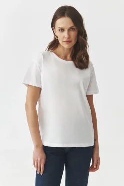 BAWEŁNIANY T-SHIRT OVERSIZE — CARLA