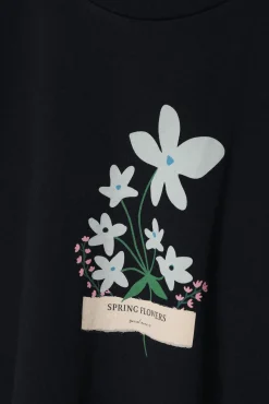 BAWEŁNIANY T-SHIRT Z KWIATOWYM NADRUKIEM — MALATI