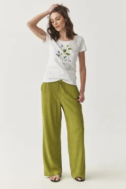 BAWEŁNIANY T-SHIRT Z KWIATOWYM NADRUKIEM - ANTONIA