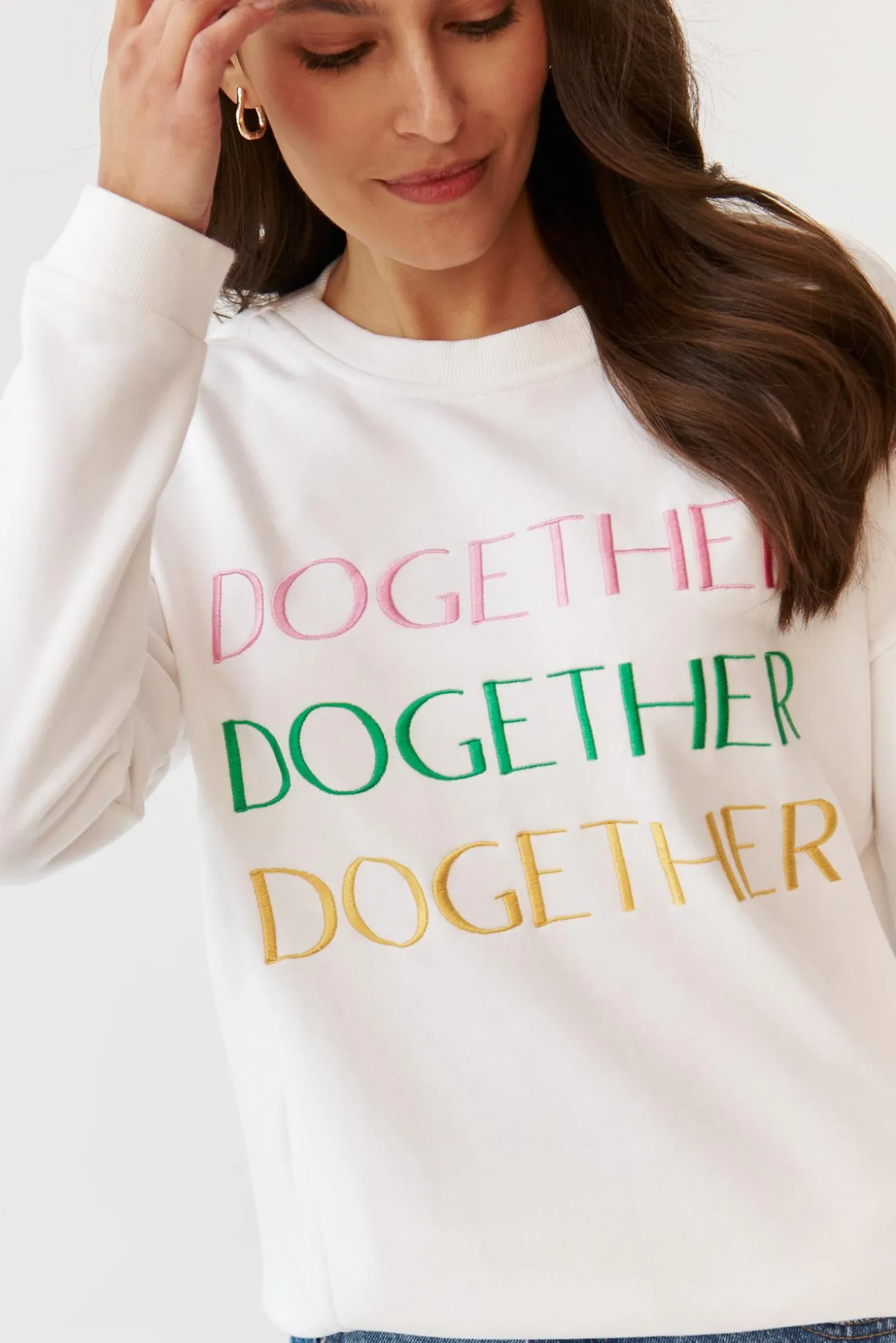 BLUZA DAMSKA Z HAFTOWANYM NAPISEM - GINGER