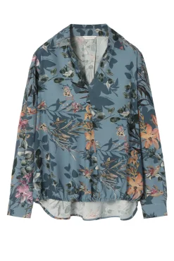 BLUZKA DAMSKA KOSZULOWA W KWIATY SASENAK