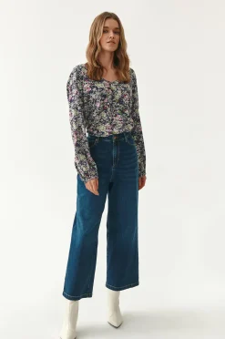 BLUZKA DAMSKA W PRINT KWIATOWY LINALIA