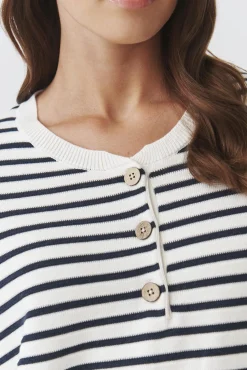 CASUALOWY SWETER DAMSKI W POPRZECZNE PASY — FANNY 1