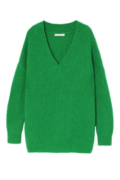 DAMSKI SWETER OVERSIZE Z DEKOLTEM W SEREK — ONYX