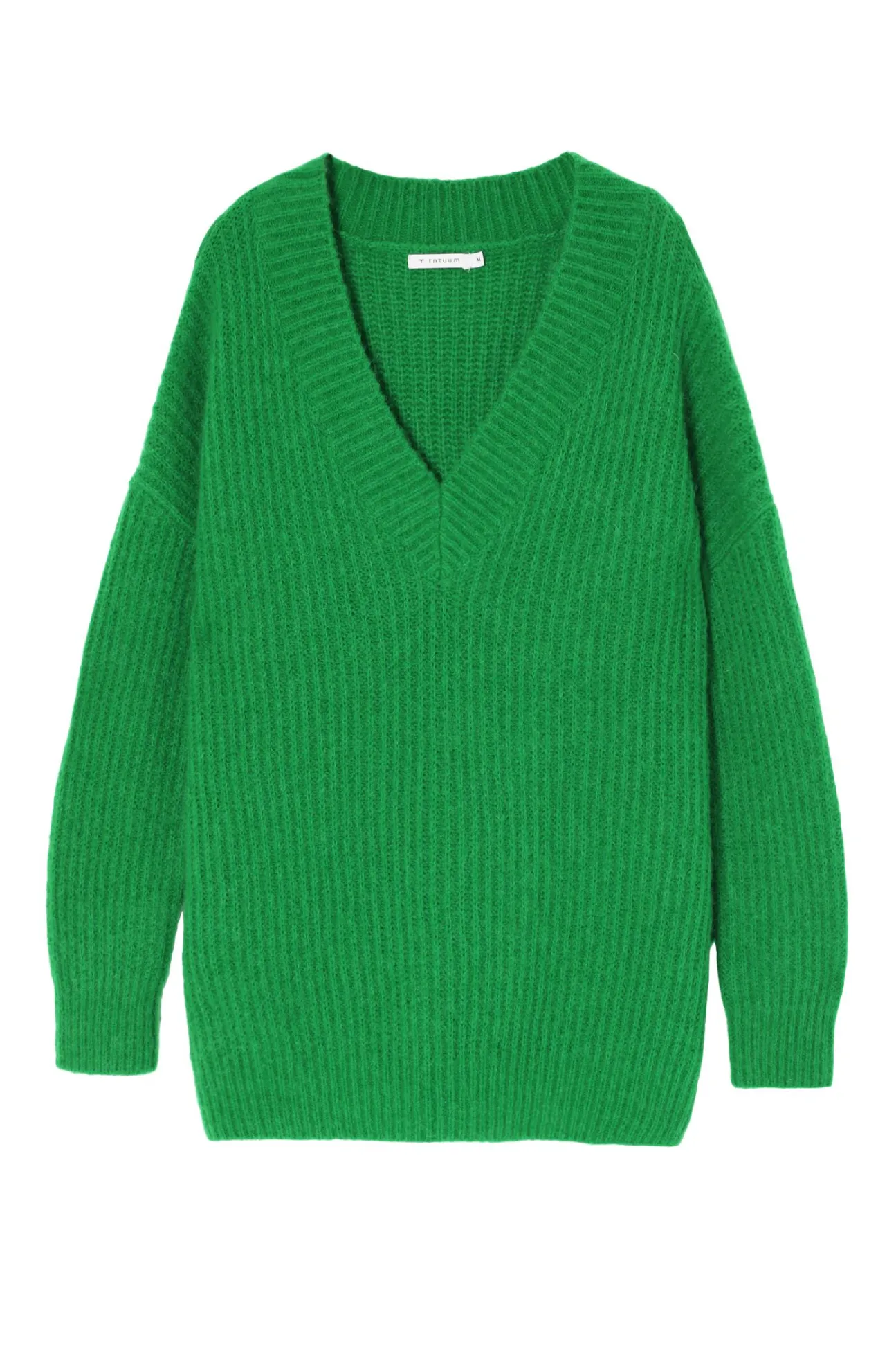 DAMSKI SWETER OVERSIZE Z DEKOLTEM W SEREK — ONYX