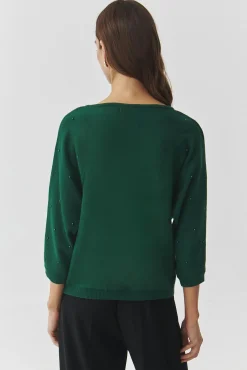 DAMSKI SWETER Z OZDOBNYMI KULECZKAMI — PERLO