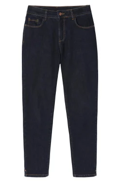 DAMSKIE SPODNIE TYPU RURKI Z CIEMNEGO DENIMU - RENA