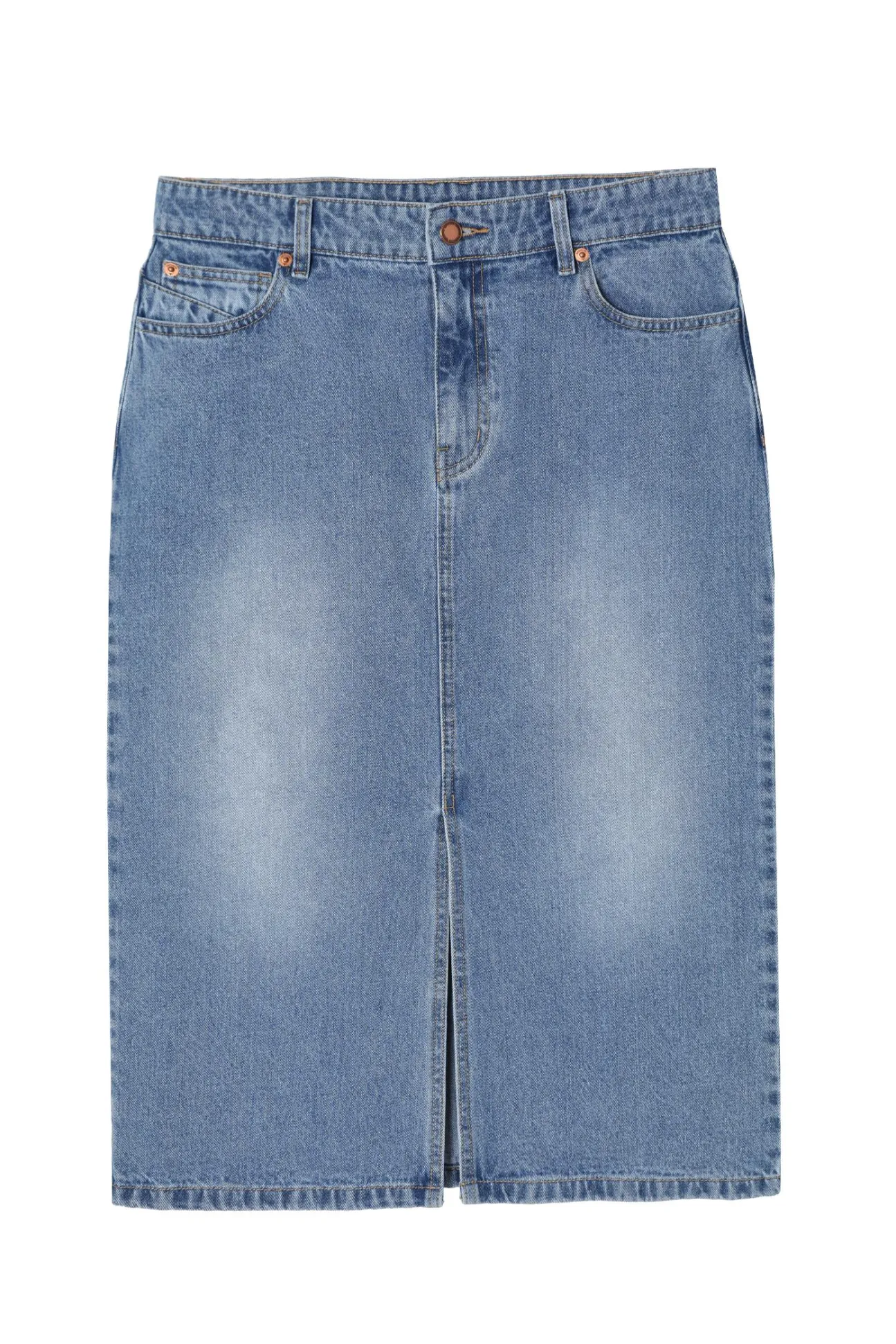 DENIMOWA SPÓDNICA MIDI — MEDIANA