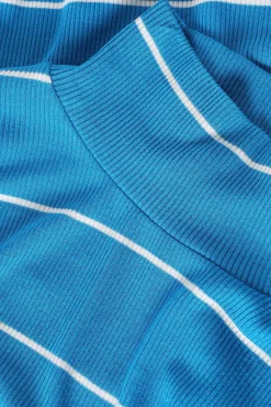 DZIANINOWA DAMSKA BLUZKA W PASKI Z PÓŁGOLFEM - GOLTIKA 1