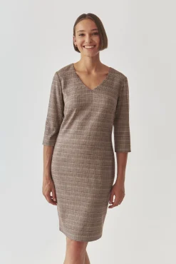 ELEGANCKA SUKIENKA TKANINOWA W KRATĘ - KOLUMI