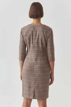 ELEGANCKA SUKIENKA TKANINOWA W KRATĘ - KOLUMI