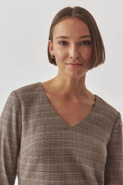 ELEGANCKA SUKIENKA TKANINOWA W KRATĘ - KOLUMI