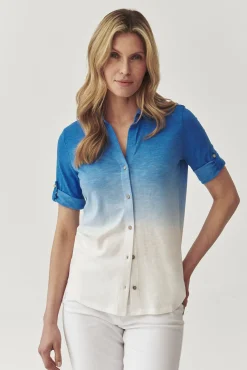 GRADIENTOWA KOSZULA DAMSKA Z PODPINANYMI RĘKAWAMI - TETI 2