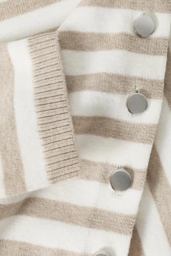 KLASYCZNY SWETER DAMSKI W PASY Z DEKOLTEM W ŁÓDKĘ — TELMA