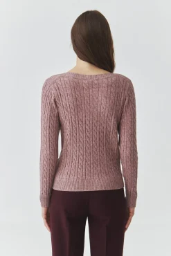 KLASYCZNY SWETER DAMSKI Z DEKOLTEM W ŁÓDKĘ — WILLOW