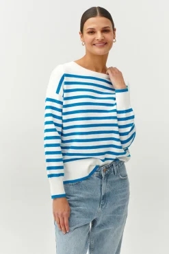 OVERSIZOWY SWETER DAMSKI W PASKI - MIRO