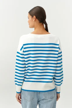 OVERSIZOWY SWETER DAMSKI W PASKI - MIRO