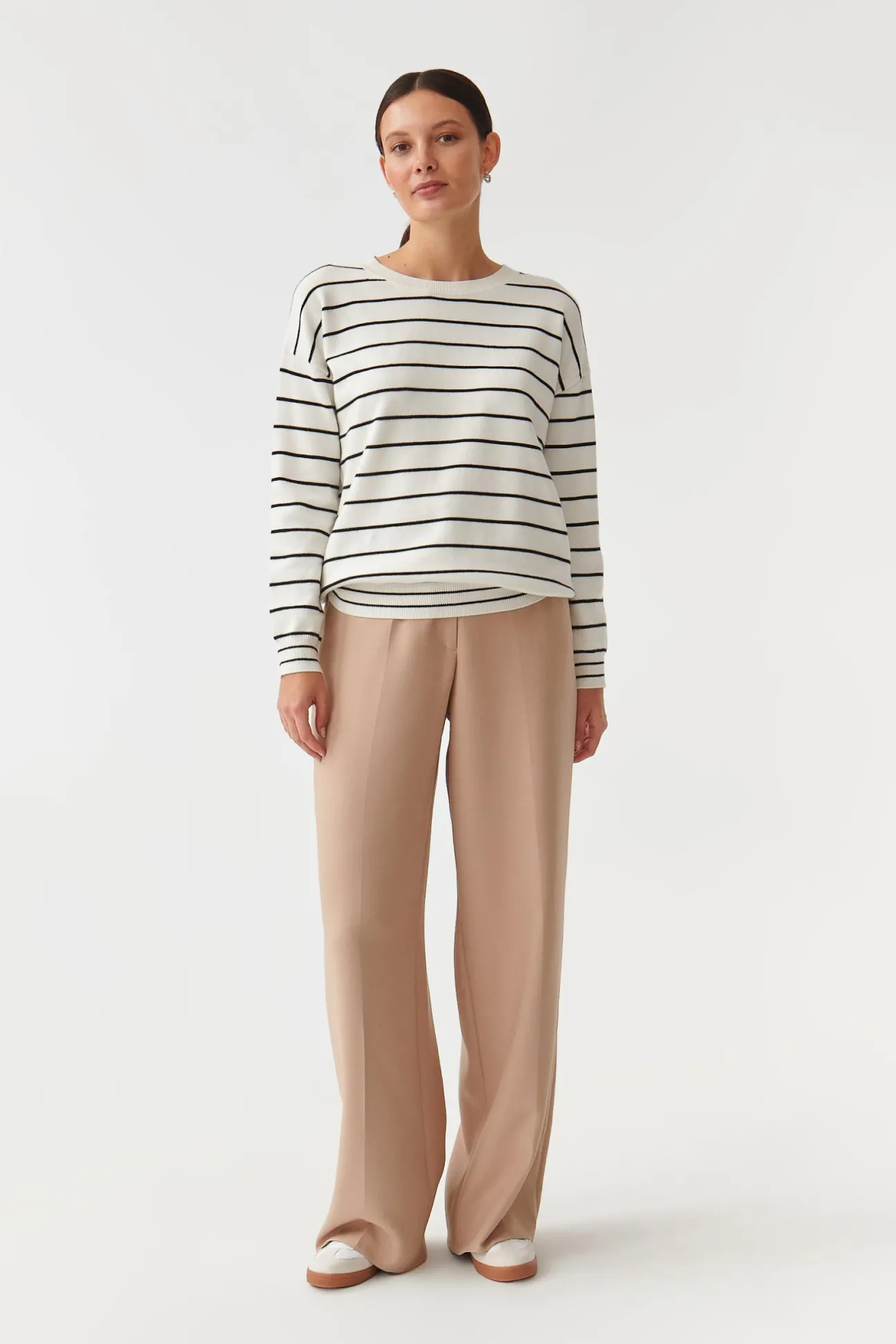 OVERSIZOWY SWETER DAMSKI W PASKI ASOKO
