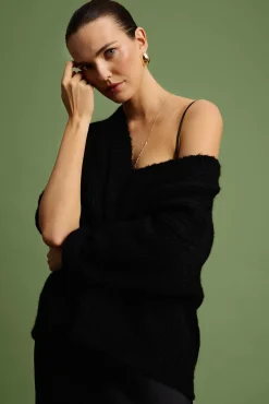 OVERSIZOWY SWETER Z WEŁNĄ I MOHERERM — DAHLIA