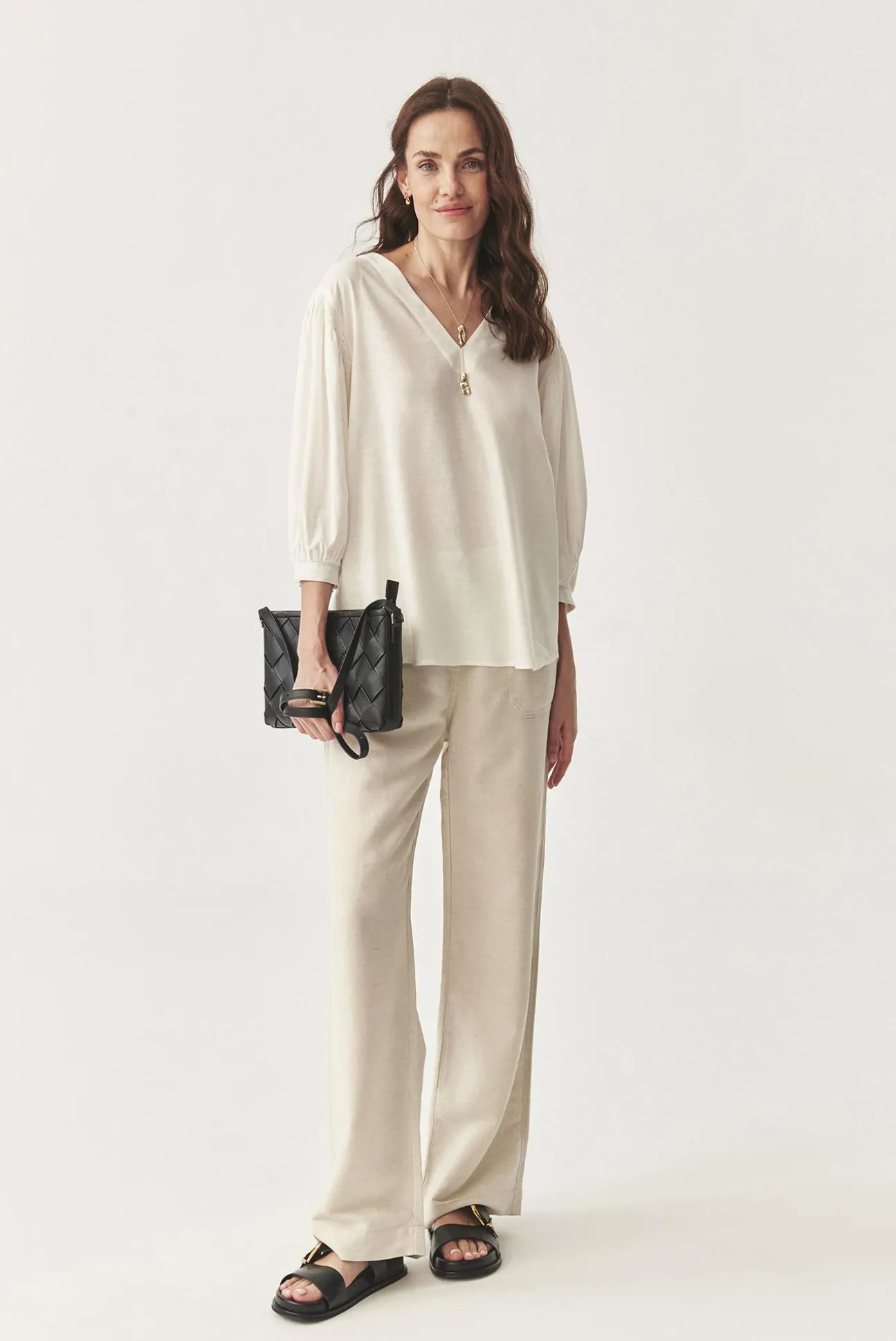 RUSTYKALNA BLUZKA Z LNEM - DAPHNE