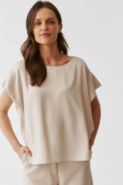 SATYNOWA BLUZKA DAMSKA O KROJU OVERSIZE - IRMINA
