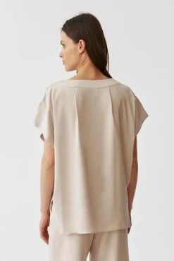 SATYNOWA BLUZKA DAMSKA O KROJU OVERSIZE - IRMINA