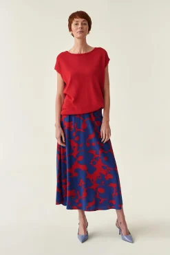 SPÓDNICA MIDI W KWIATOWY PRINT SAMI