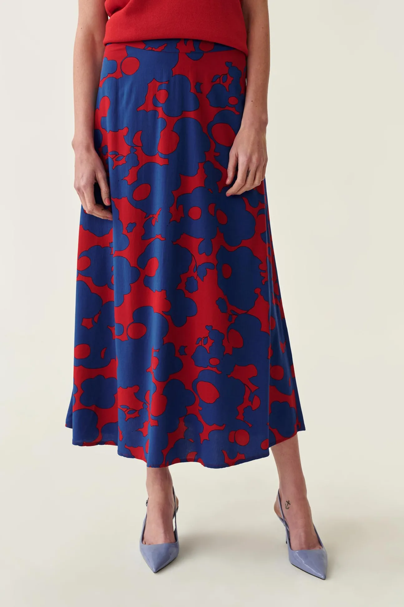 SPÓDNICA MIDI W KWIATOWY PRINT SAMI