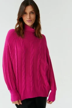 STRUKTURALNY SWETER DAMSKI Z GOLFEM MEDUZA