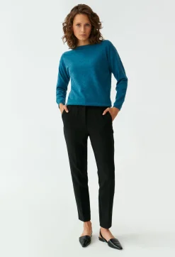 SWETER DAMSKI O SPLOCIE W KROPKI EWELA