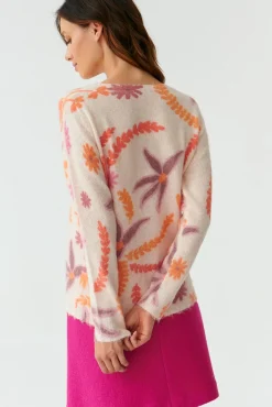 SWETER DAMSKI W KWIATY PAPI