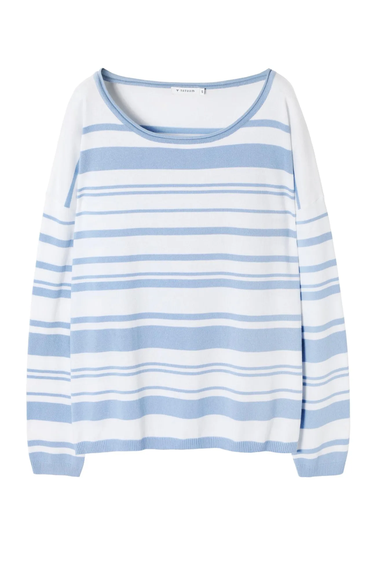 SWETER DAMSKI W NIEREGULARNE PASKI - STRIPPI