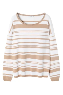 SWETER DAMSKI W NIEREGULARNE PASKI - STRIPPI