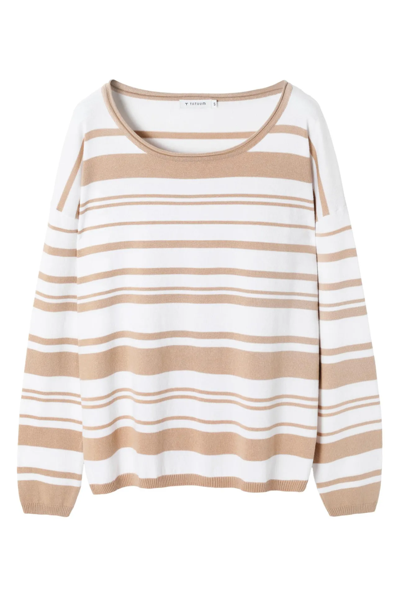 SWETER DAMSKI W NIEREGULARNE PASKI - STRIPPI