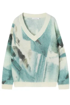 SWETER DAMSKI Z ABSTRAKCYJNYM NADRUKIEM - STACY
