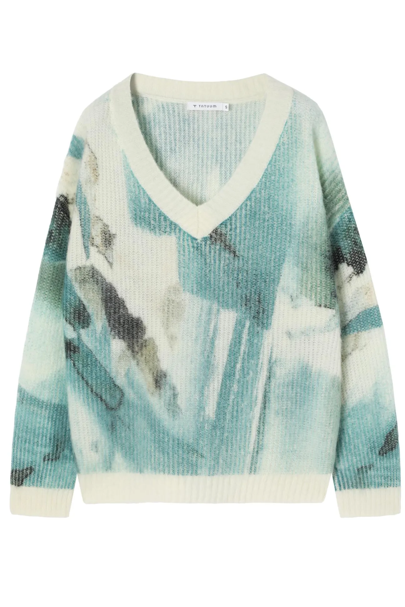 SWETER DAMSKI Z ABSTRAKCYJNYM NADRUKIEM - STACY