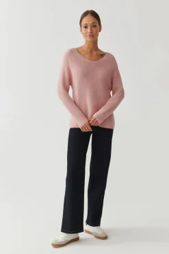 SWETER DAMSKI Z DEKOLTEM W SEREK - BORI