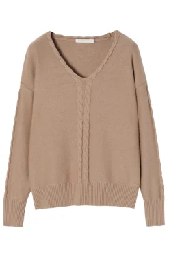 SWETER DAMSKI Z DEKOLTEM W SEREK POLI