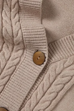 SWETER DAMSKI Z GUZIKAMI I WARKOCZOWYM WZOREM — LILAC