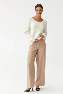 SWETER DAMSKI Z OZDOBNYMI RĘKAWAMI SYLVI