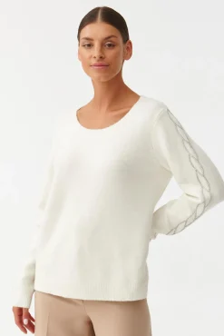 SWETER DAMSKI Z OZDOBNYMI RĘKAWAMI SYLVI