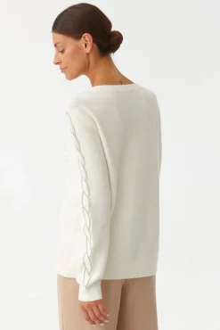 SWETER DAMSKI Z OZDOBNYMI RĘKAWAMI SYLVI