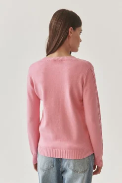 SWETER DAMSKI Z WARKOCZOWYM SPLOTEM - WIRA