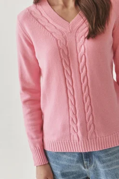 SWETER DAMSKI Z WARKOCZOWYM SPLOTEM - WIRA