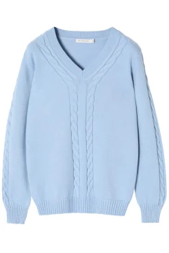 SWETER DAMSKI Z WARKOCZOWYM SPLOTEM - WIRA