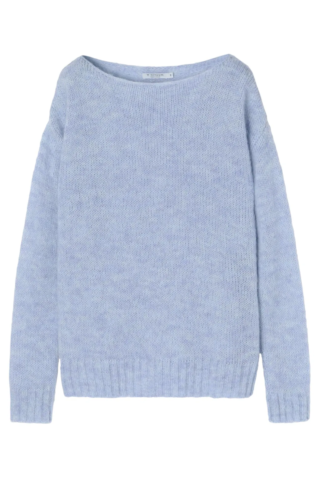 SWOBODNY SWETER DAMSKI Z DEKOLTEM W ŁÓDKĘ FLUFKO