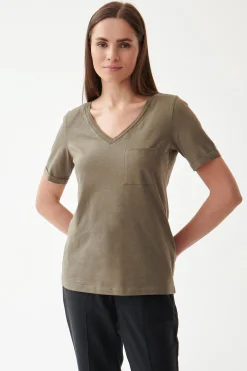 T-SHIRT DAMSKI Z KIESZONKĄ MIMI
