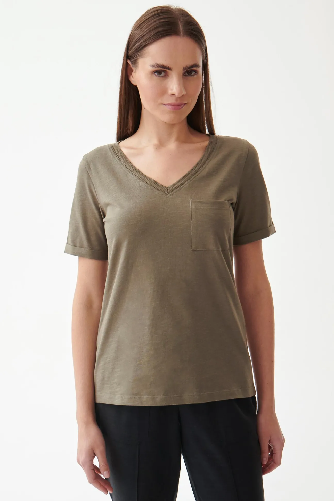 T-SHIRT DAMSKI Z KIESZONKĄ MIMI