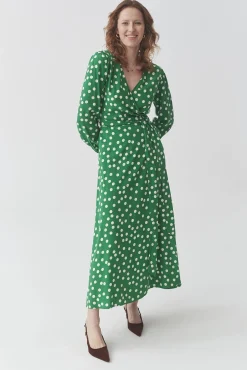 WISKOZOWA SUKIENKA MAXI W KROPKI — SIA